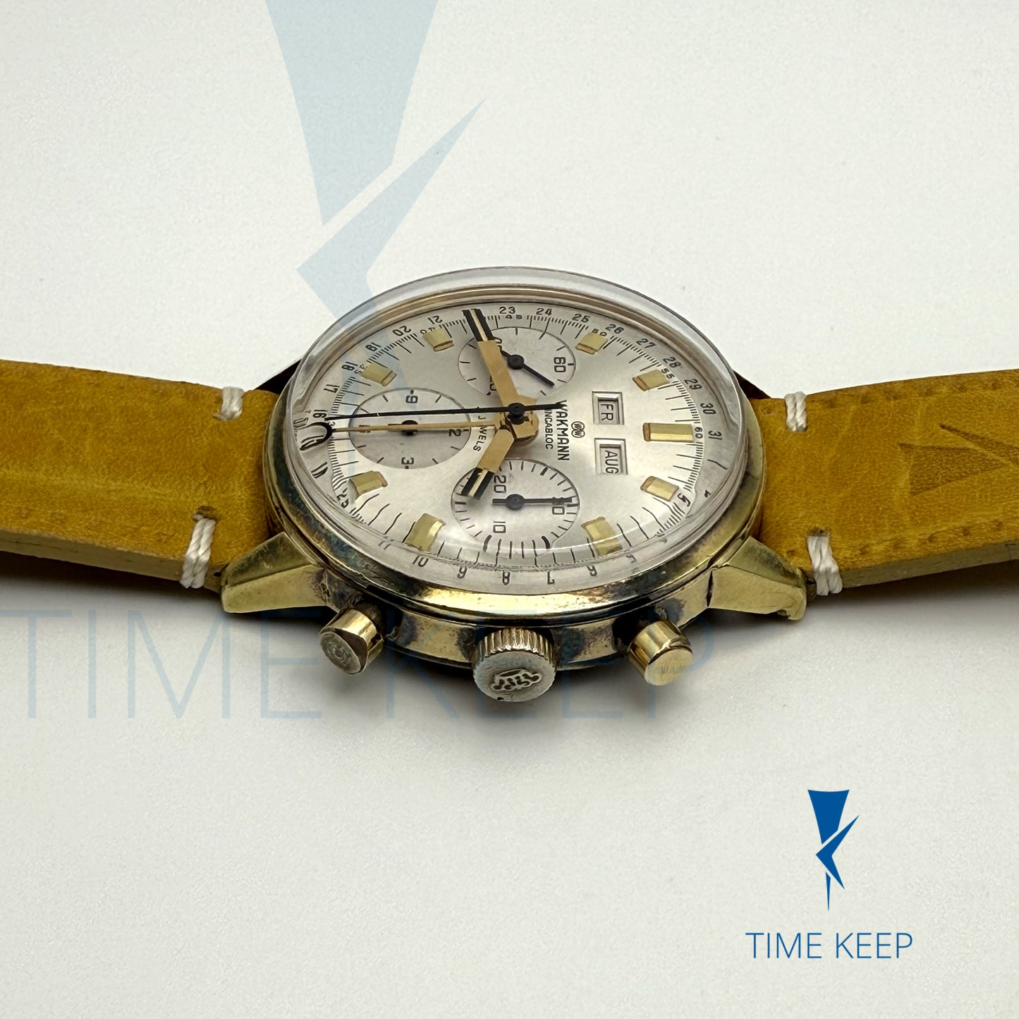 Vintage Wakmann Chronograph Triple Date Valjoux 730