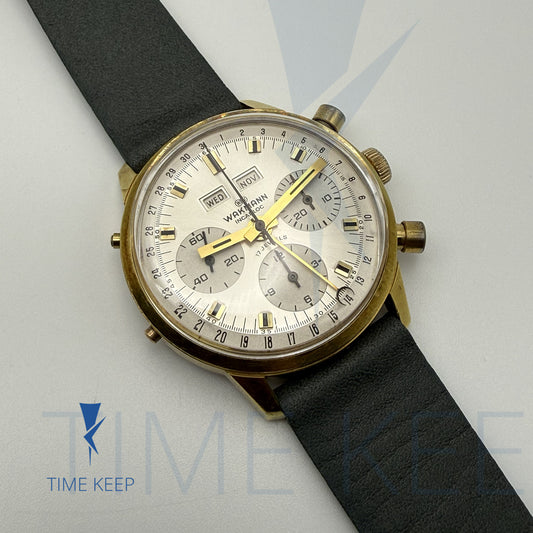 Vintage Wakmann Chronograph Triple Date Valjoux 730