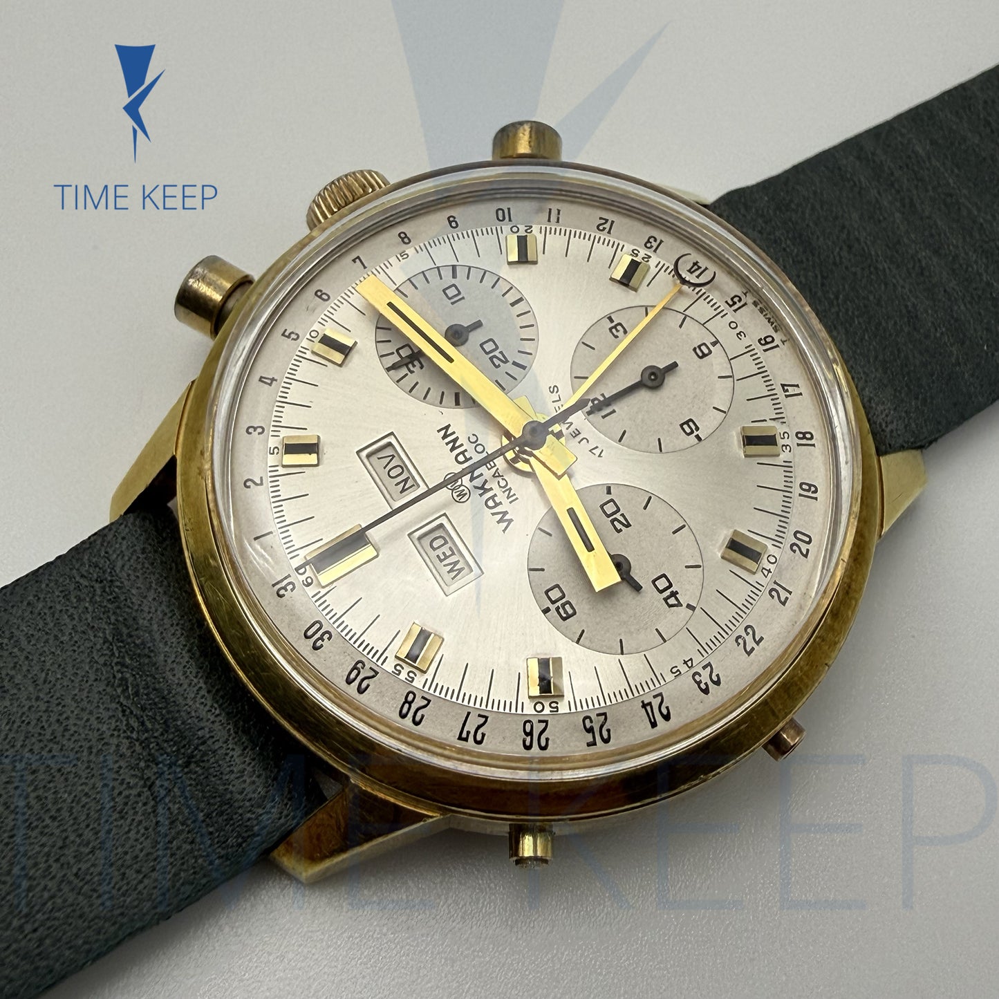 Vintage Wakmann Chronograph Triple Date Valjoux 730